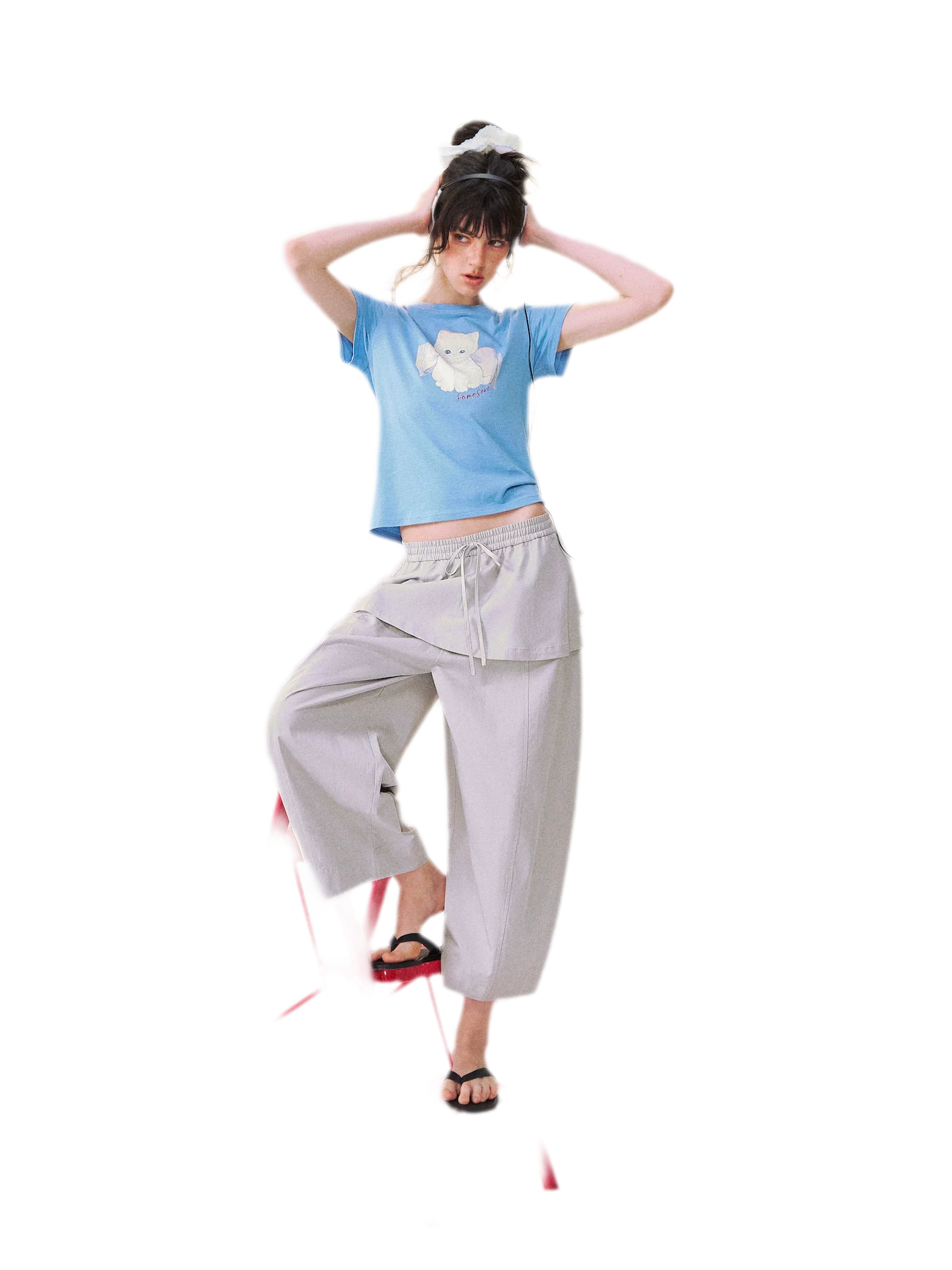 Layered Skirt Balloon Pants