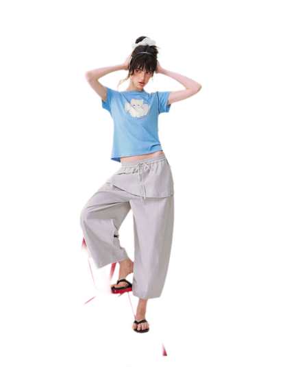Layered Skirt Balloon Pants