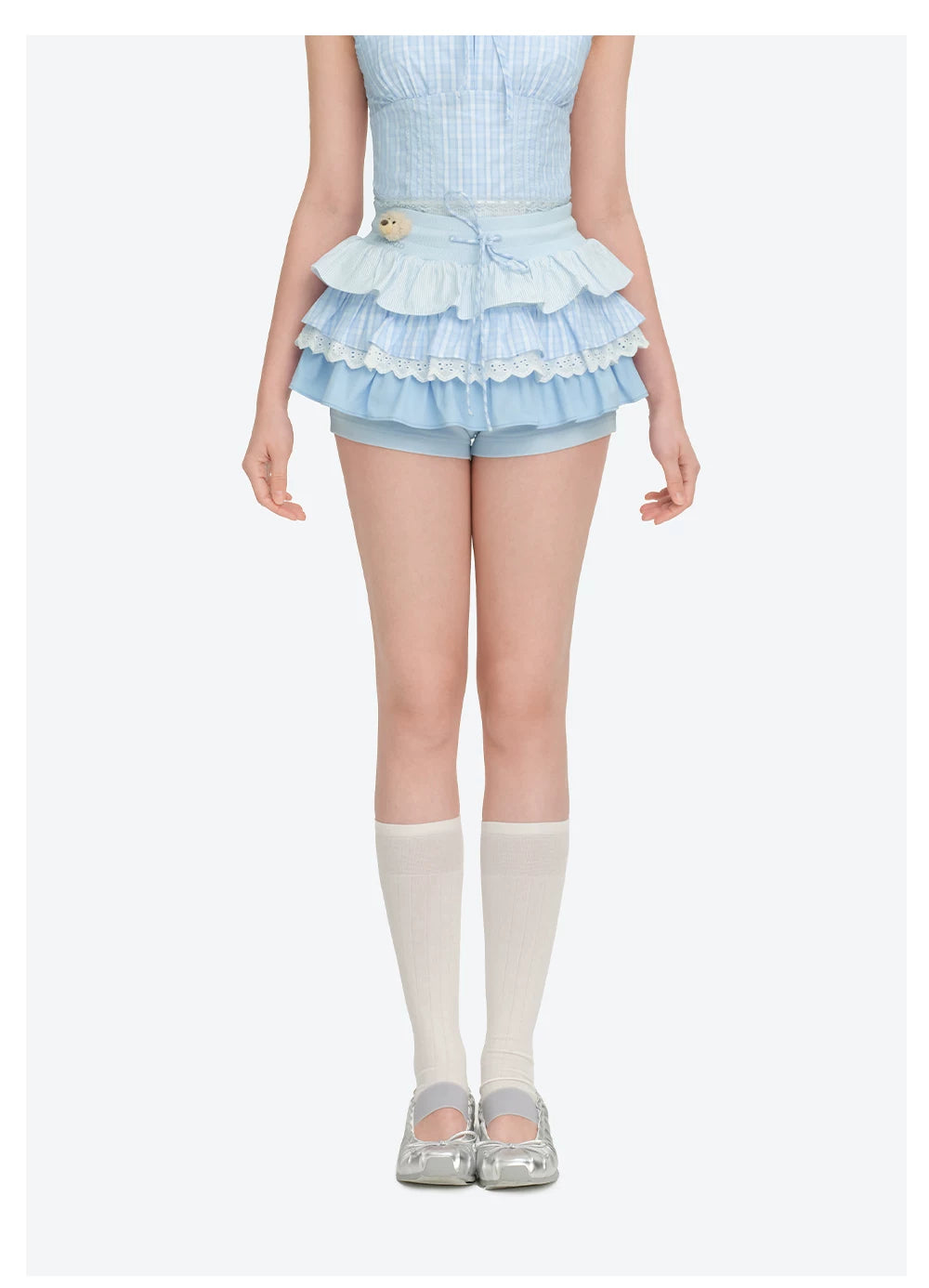Patchwork Ruffle Shorts