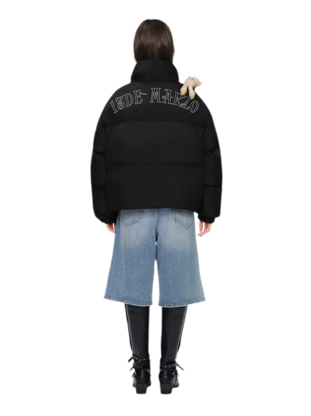 Bear Embroidered Puffer Down Jacket