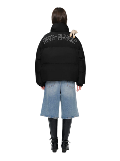 Bear Embroidered Puffer Down Jacket