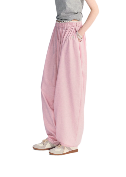 Lace Trim Balloon Pants