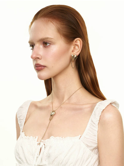 Y-Shaped Heart Tassel Necklace