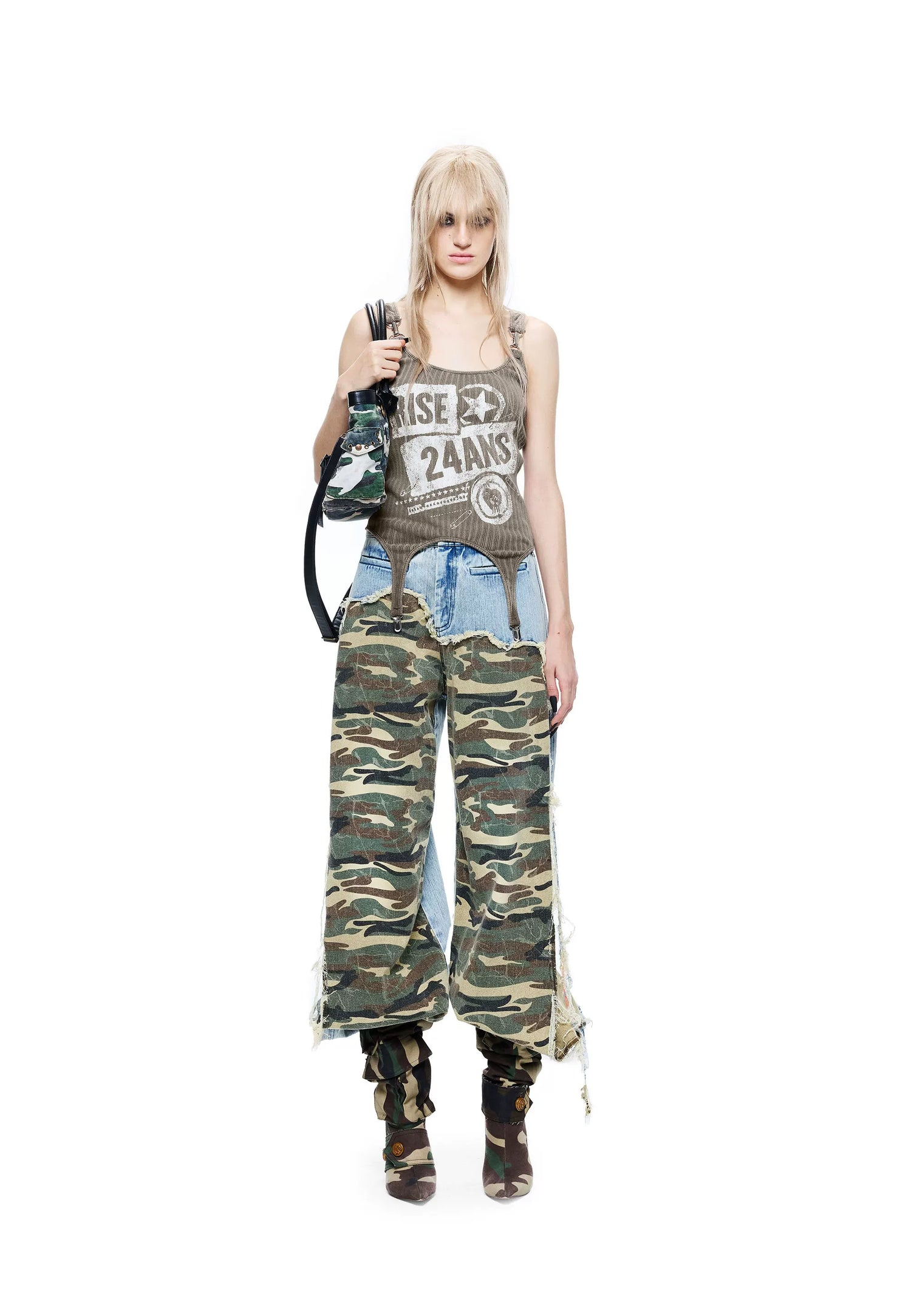 Lightweight Spicy Girl Tank Top with Distressed