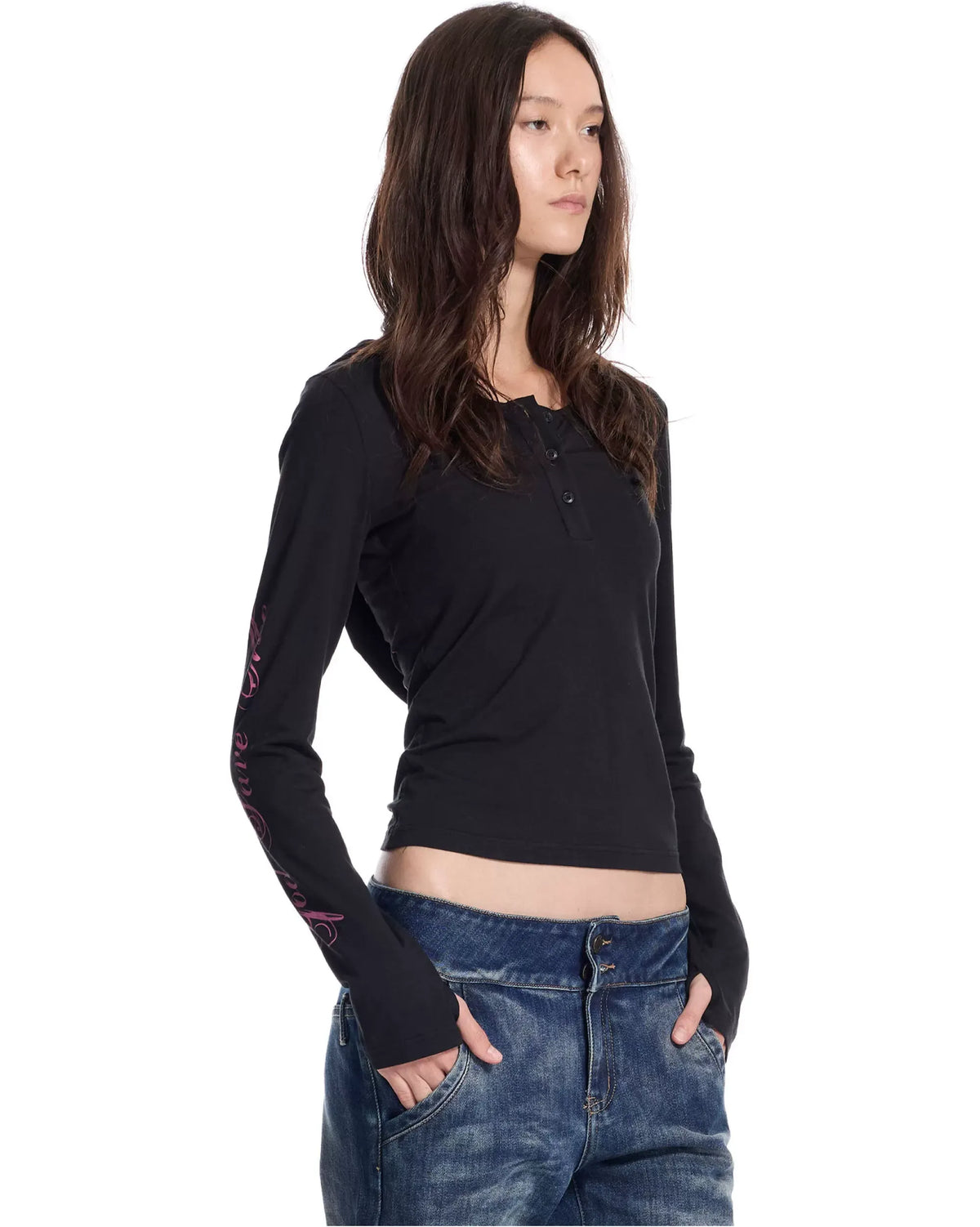 Soft Henley Fitted Knit Top