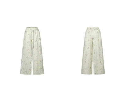 Floral Print Wide-Leg Trousers