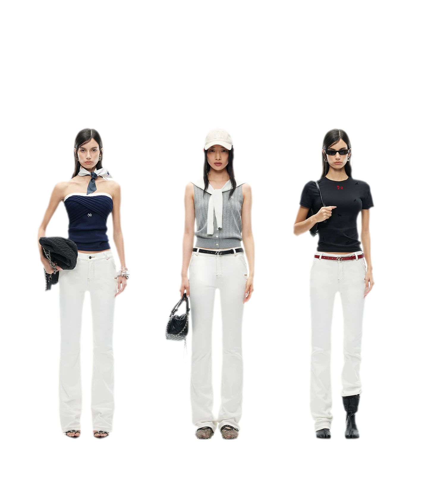 White Denim Jeans - Slim Fit Straight Leg