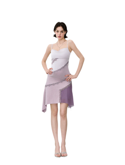 Asymmetric Satin Cami Dress