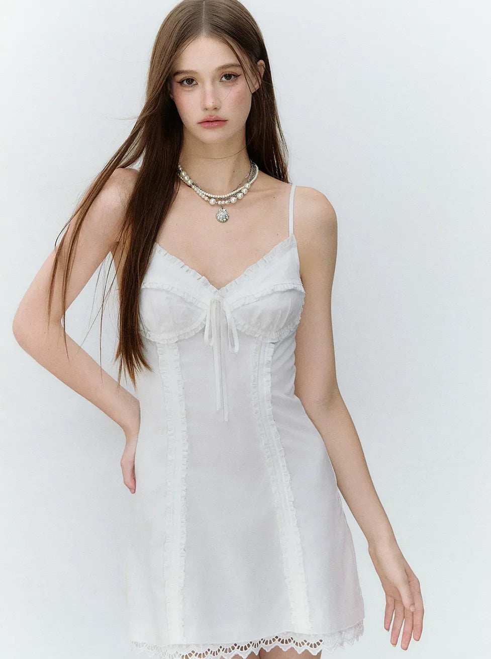 French Style Bow Tie Waist A-Line Dress