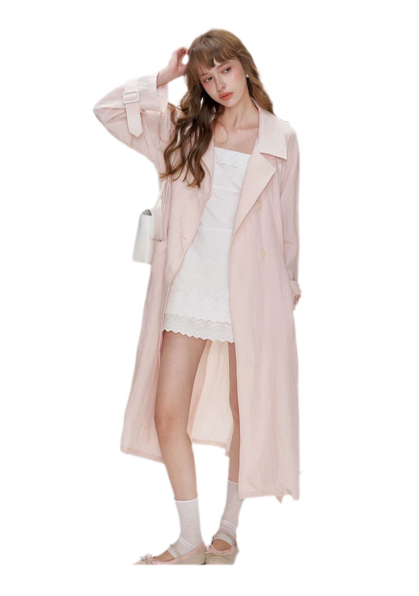 Lightweight Oversized Tie-Waist Trench Coat