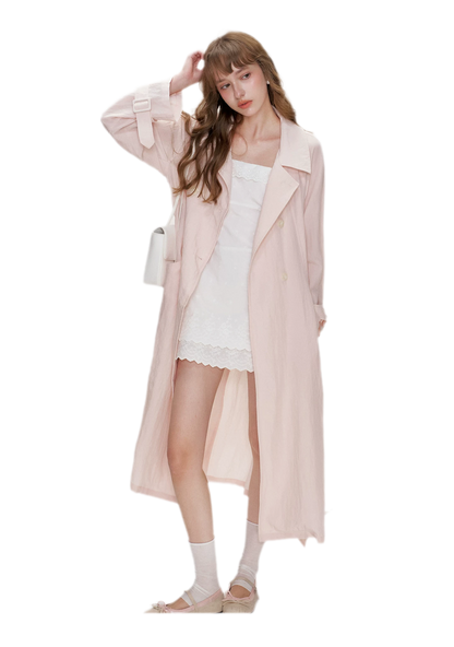 Lightweight Oversized Tie-Waist Trench Coat