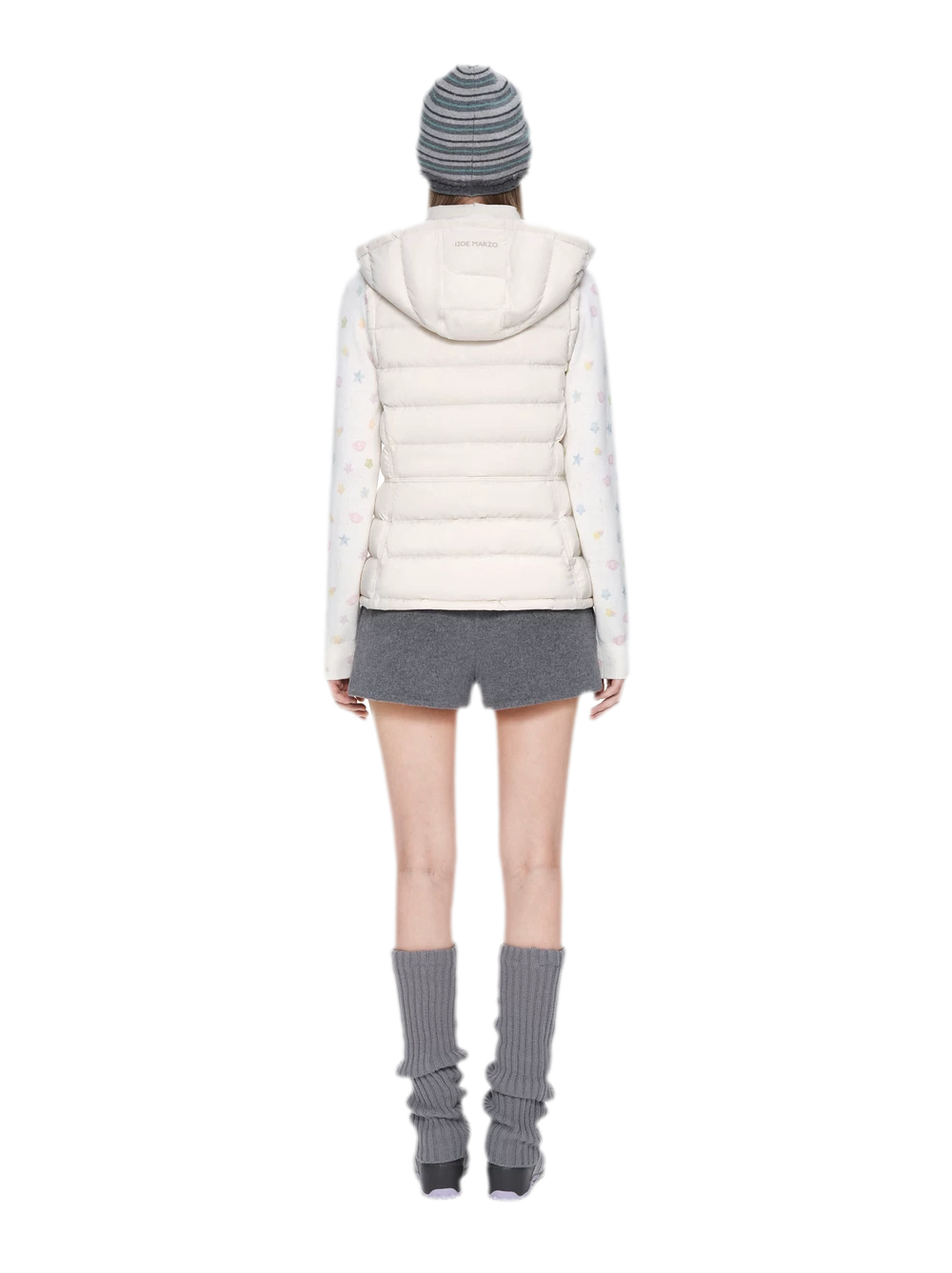 Cinched Hooded Quilted Down Vest
