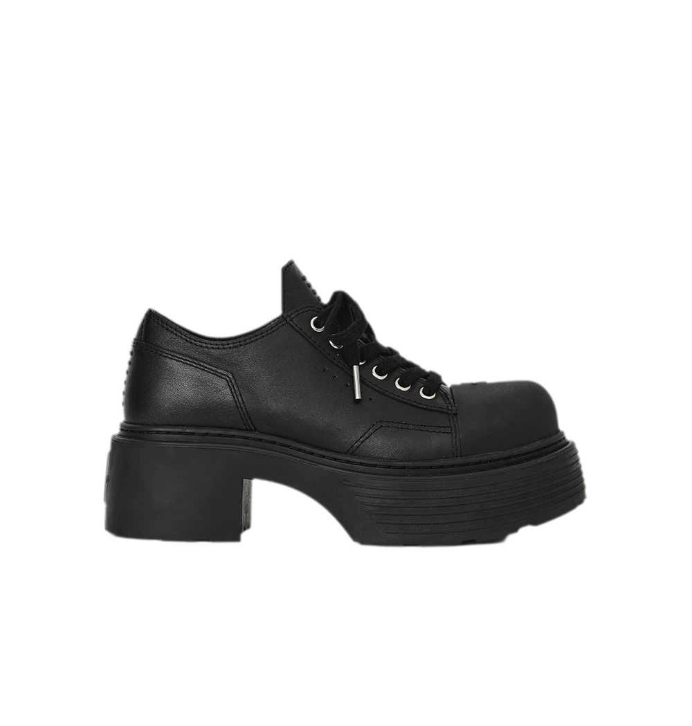 Embossed Leather Platform Sneakers