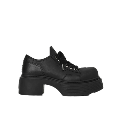 Embossed Leather Platform Sneakers