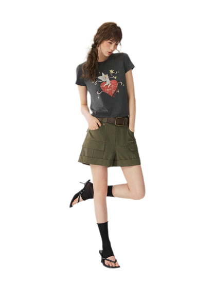 Multi Pocket Cuffed Shorts