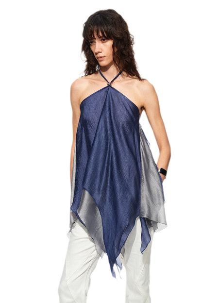 Handwoven Contrast Hem Bandeau Top