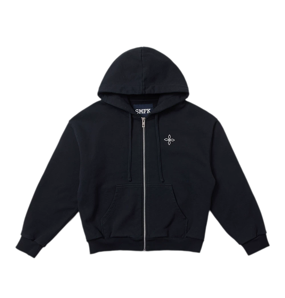 Cross Statue Oversized Zip-Up Hoodie