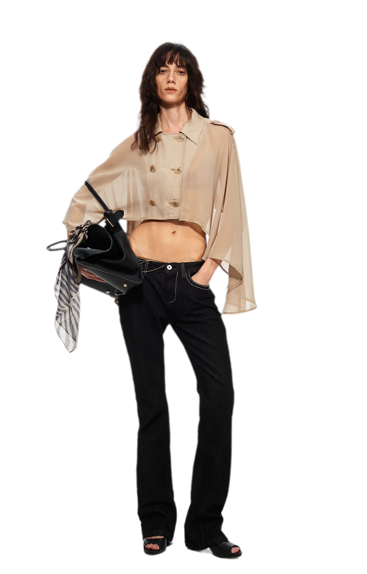 Sheer Trench Cape Top