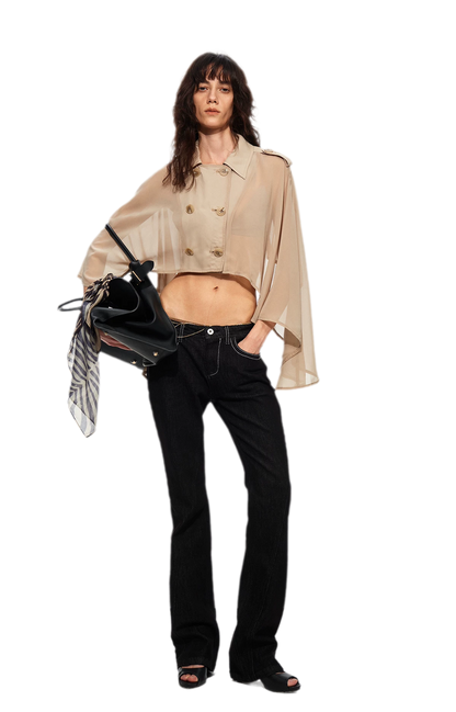 Sheer Trench Cape Top