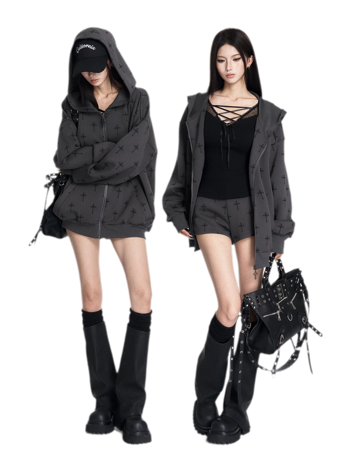 Printed Hooded Trackwear Set