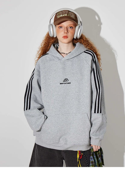 Striped Oversized Pullover Hoodie