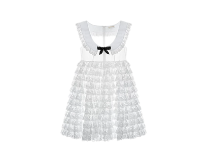 High-Waisted A-Line Lace Dress