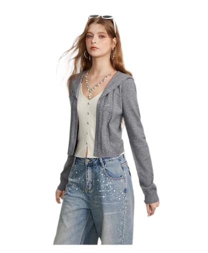 Textured Sailor Collar Sweater