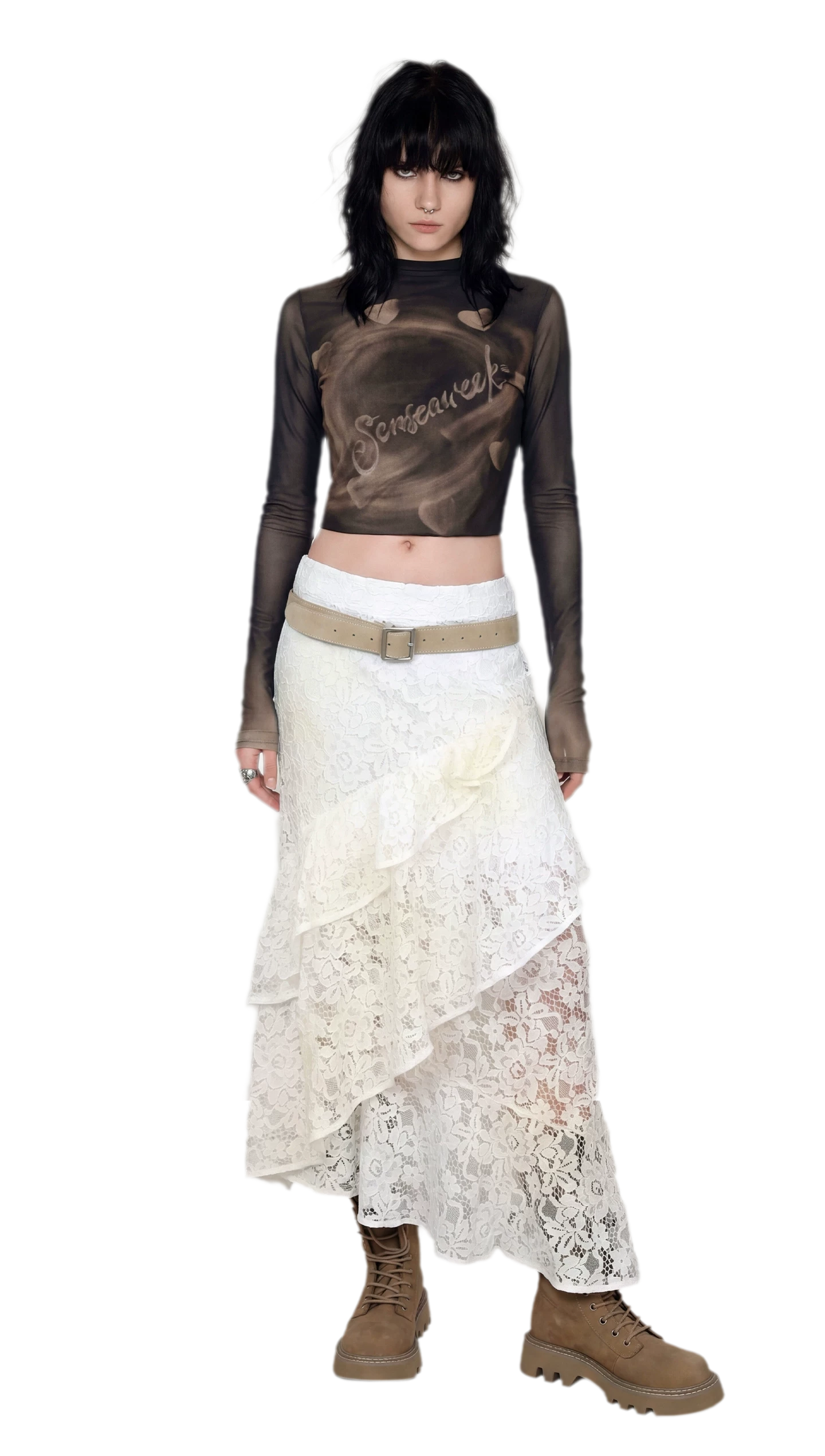 Gradient Eclipse Mesh Turtleneck