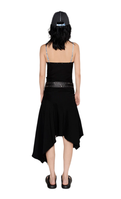Acetate Asymmetric Slip Dress