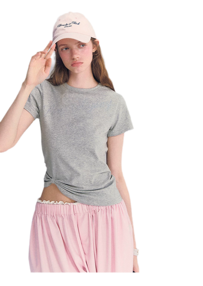 Rhinestone Twisted Hem Tee