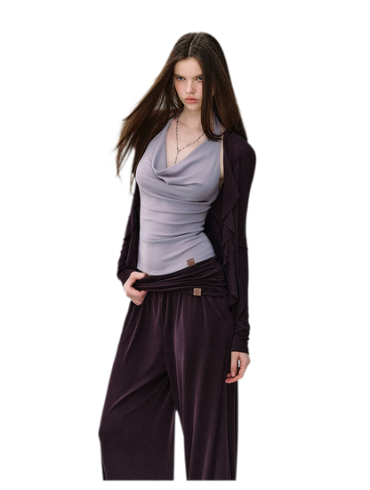 Irregular Ruffle Knit Set