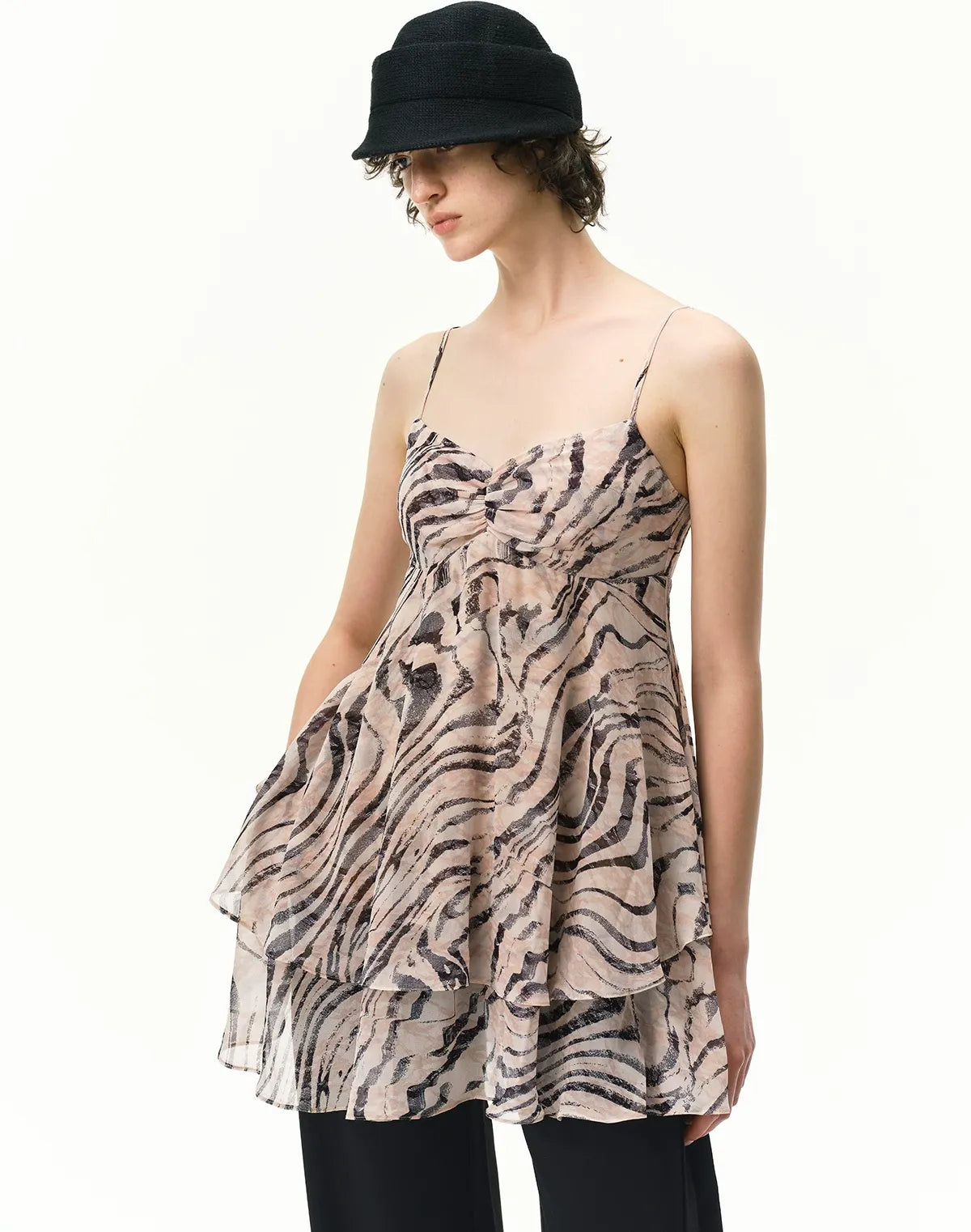 Zebra V-Neck Cami Dress
