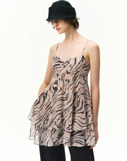 Zebra V-Neck Cami Dress