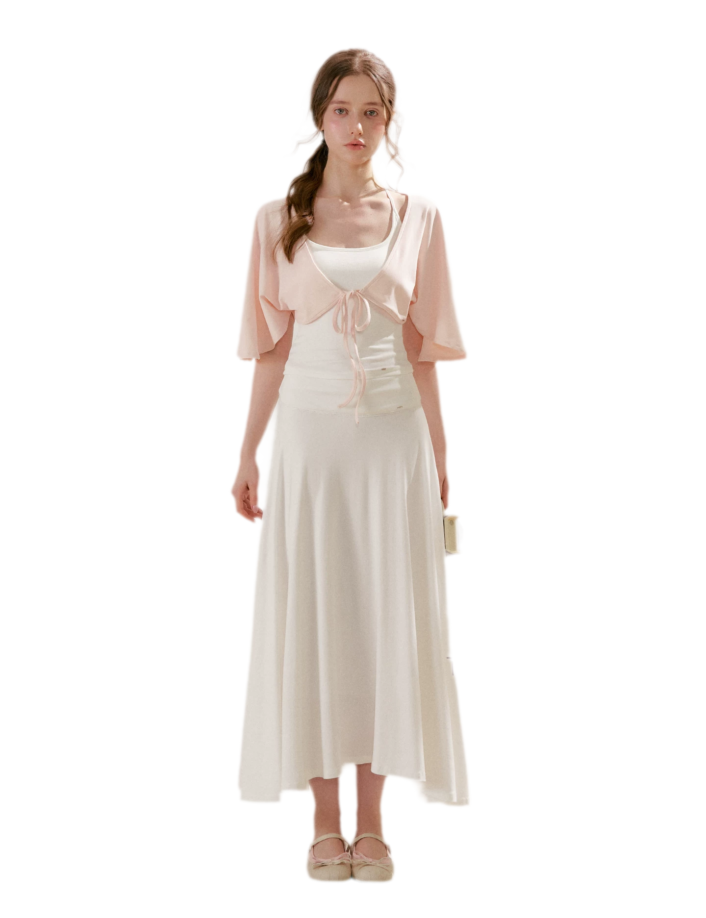 Airy Cloud Feel Halter U-Neck Vest and Batwing