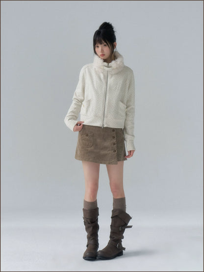 Brushed Jacquard Cropped Jacket