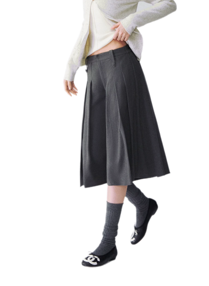 Quần culotte ống rộng xếp ly