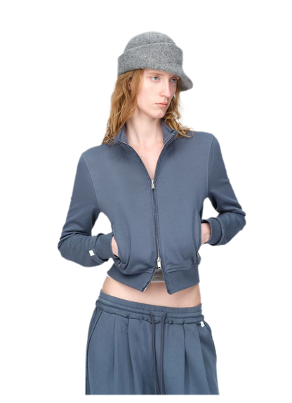 Raw-Edge Cropped Sweatshirt Set