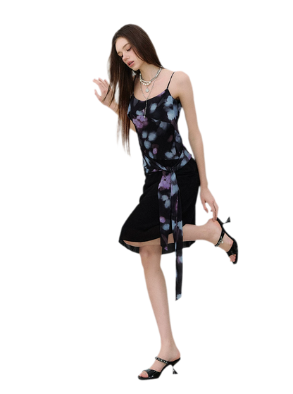Irregular Tie-Dye Print Dress
