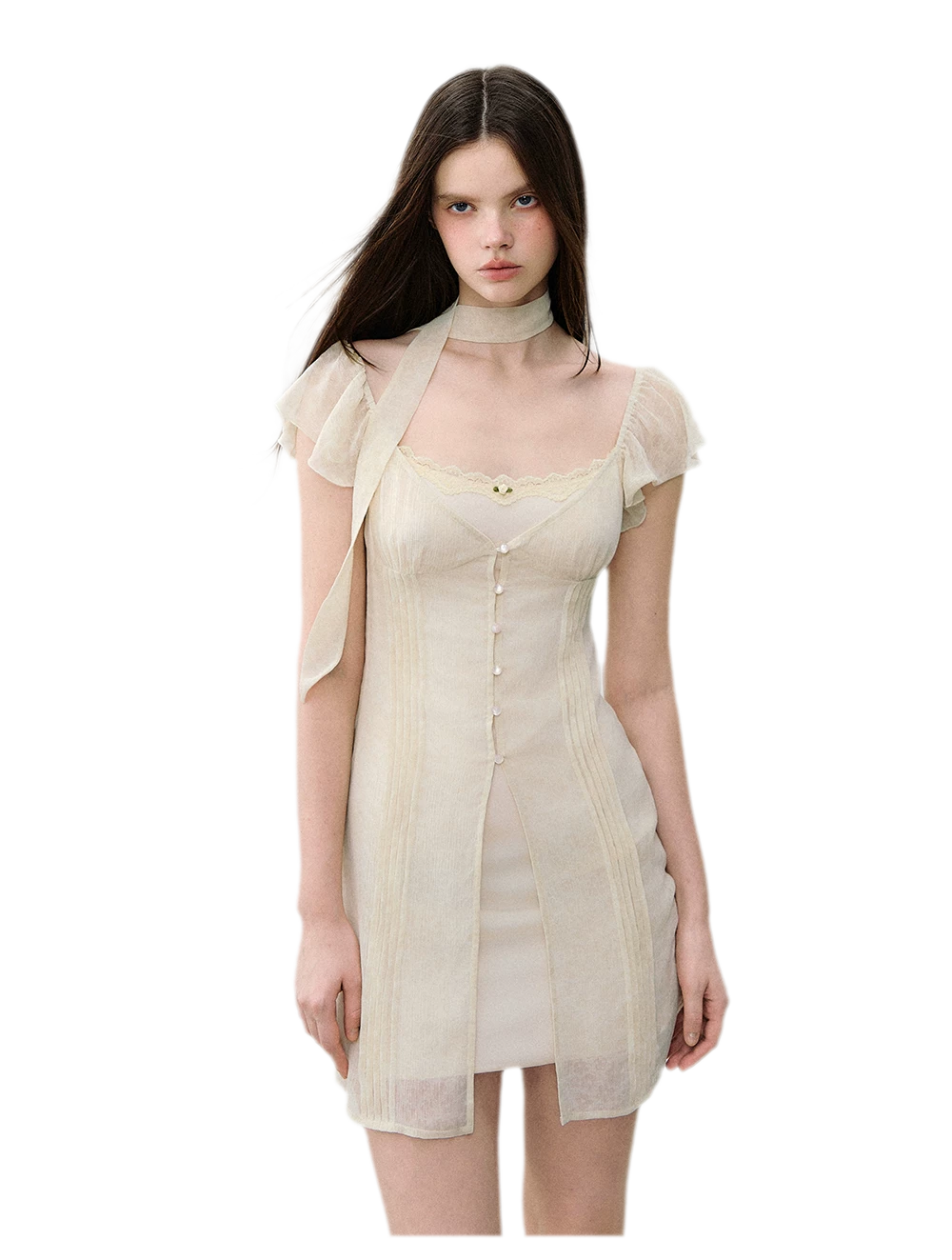 Dyed Snow Yarn Elegant Dress