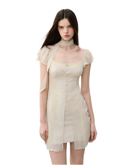 Dyed Snow Yarn Elegant Dress