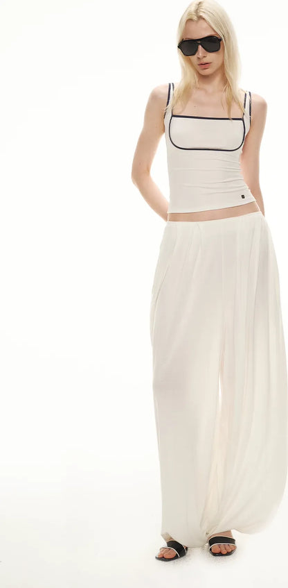 Tencel Blend Relaxed Wide-Leg Pants