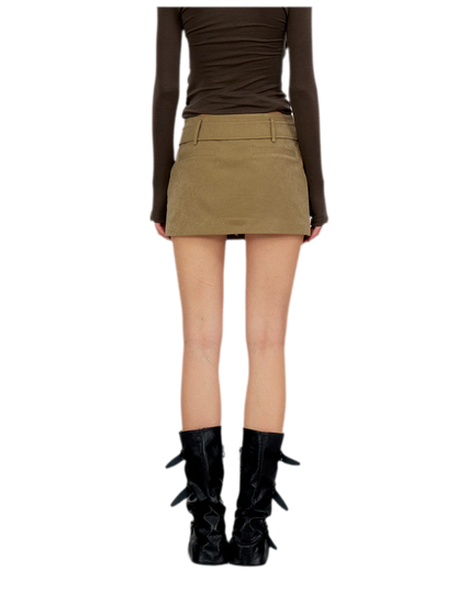 Vintage Utility Belted Mini Skirt