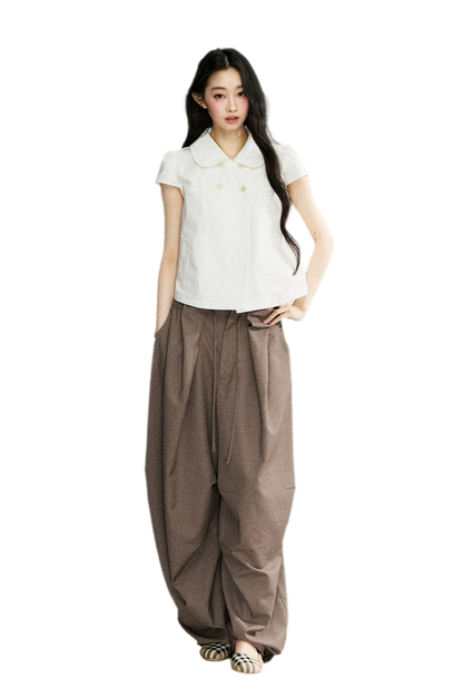 Pleated Wide Leg Pants