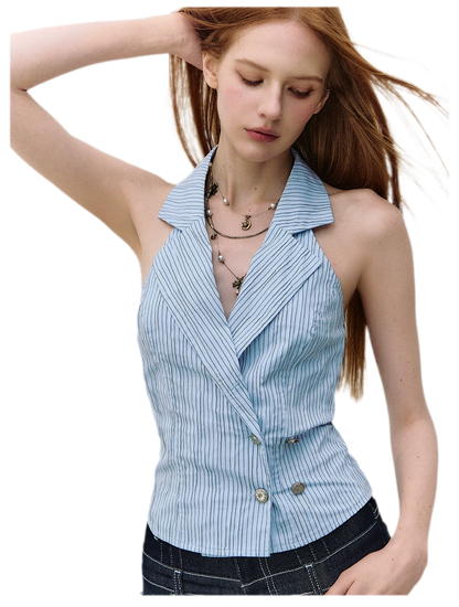 Striped Halter Vest
