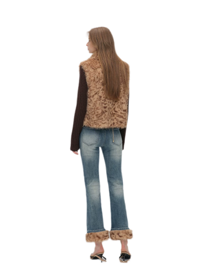 Detachable Sleeve Faux Fur Vest