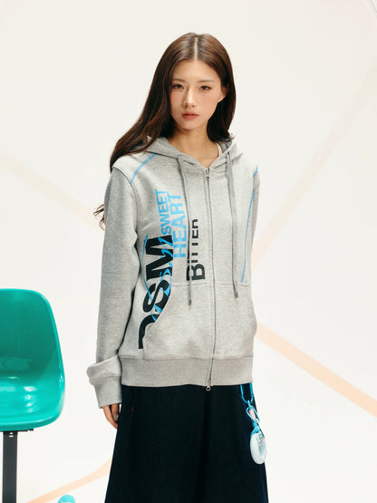 Contrast Stitch Fitted Hooded Sweatshirt