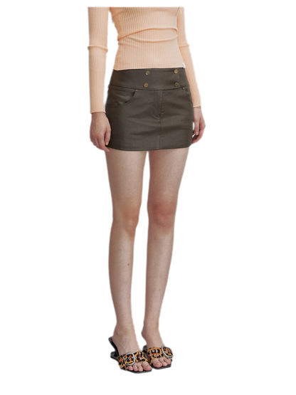 Mocha Brown A-Line Mini Skirt