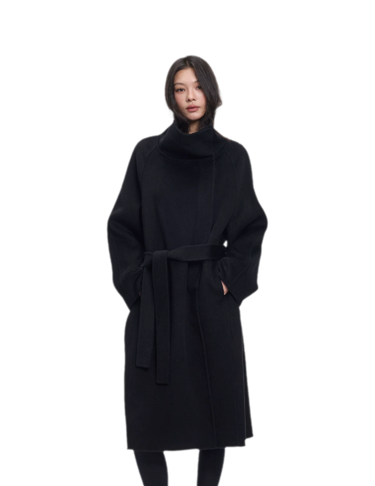 Double-Faced Wool Belted Coat