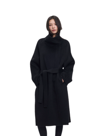 Double-Faced Wool Belted Coat