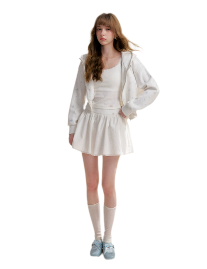 Textured A-Line Short Skirt